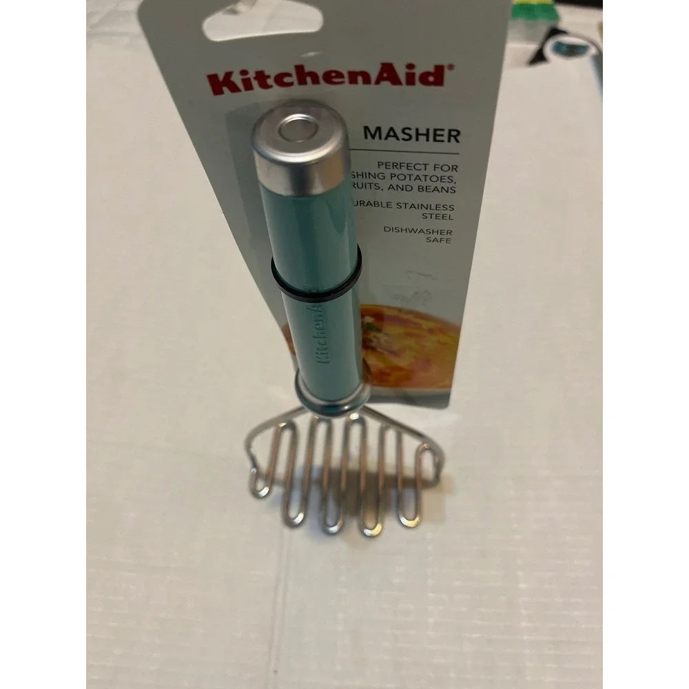 KitchenAid Masher Aqua Sky Blue Handle Stainless Steel KE008OHAQA NEW